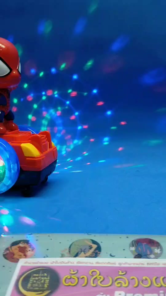 รถของเล่น-spider-man-มีไฟ-มีเสียงดนตรีหมุนได้360องศา