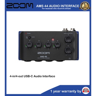 ออดิโออินเตอร์เฟส Zoom AMS44 Audio Interface 4-in/4-out 4 Preamps, 24-bit/96kHz AD/DA ***รับประกัน 1 ปี***