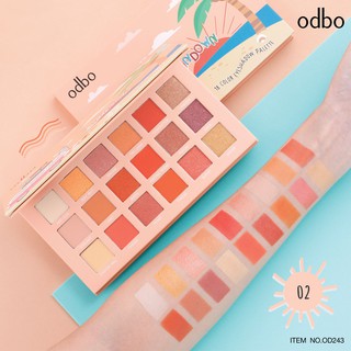 OD243 ODBO SUNDOWN 18 COLOR EYESHADOW PALETTE โอดีบีโอ ซันดาวน์ เอธธีน คัลเลอร์ อายแชโดว์ พาเลท