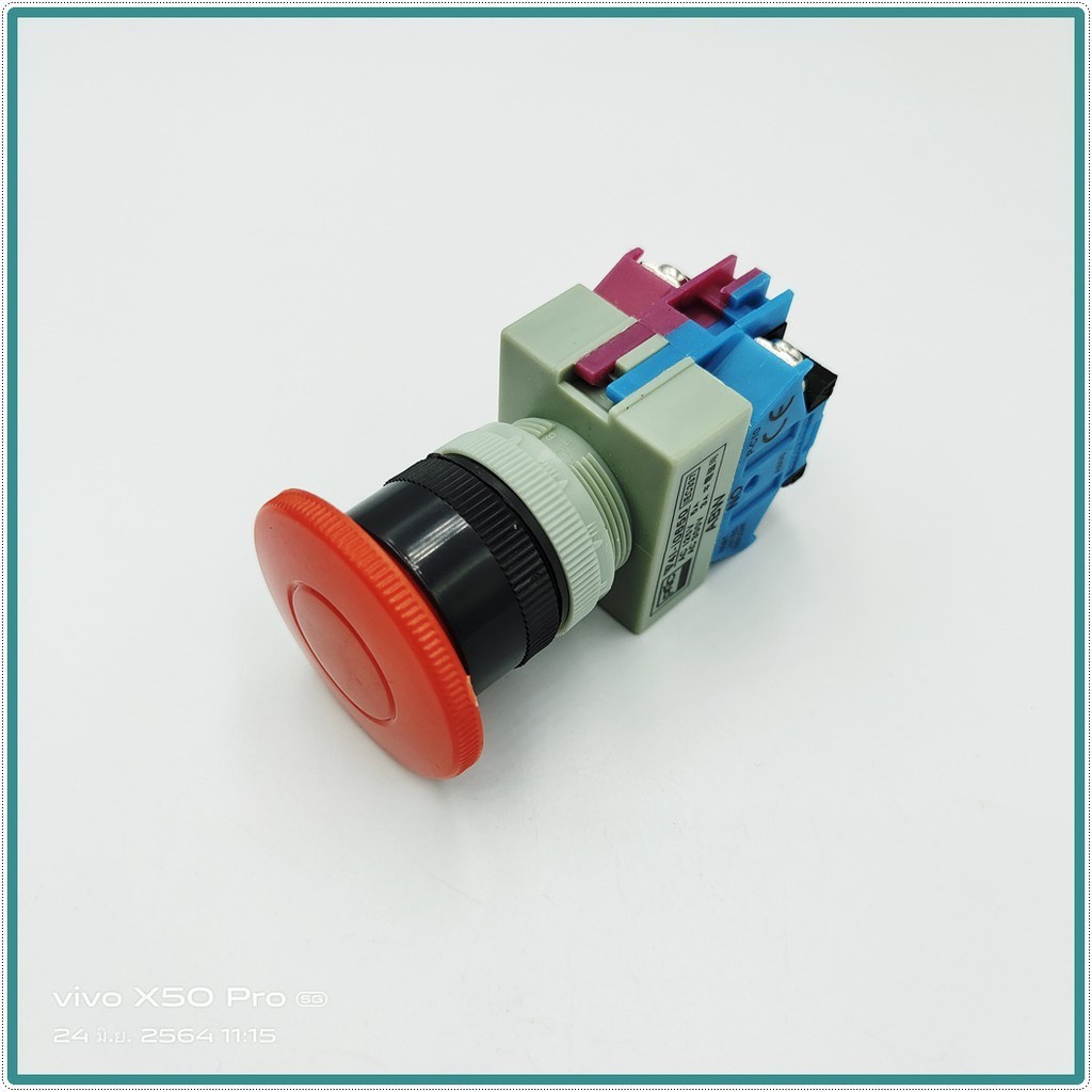 model-abw-411-push-button-switch-22mm-สวิตซ์หัวเห็ด-22มิล-1no-1nc-color-แดง-เขียว