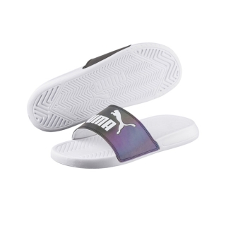 PUMA SWIMMING/BEACH - รองเท้าแตะแบบสไลด์ผู้หญิง Popcat Swan Slide สีขาว - FTW - 36345102