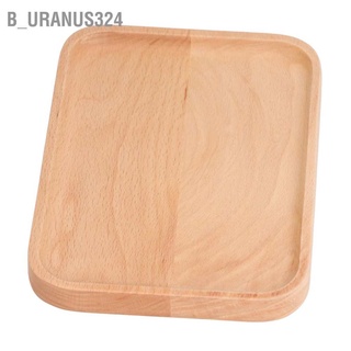 B_uranus324 Wooden Rectangular Serving Tray Dinner Drink Food Snack Saucer Platter for Home Restaurants