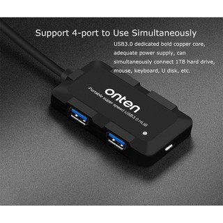 ONTEN SUPER SPEED USB 3.0 HUB 4 PORT (OTN8102B) Black