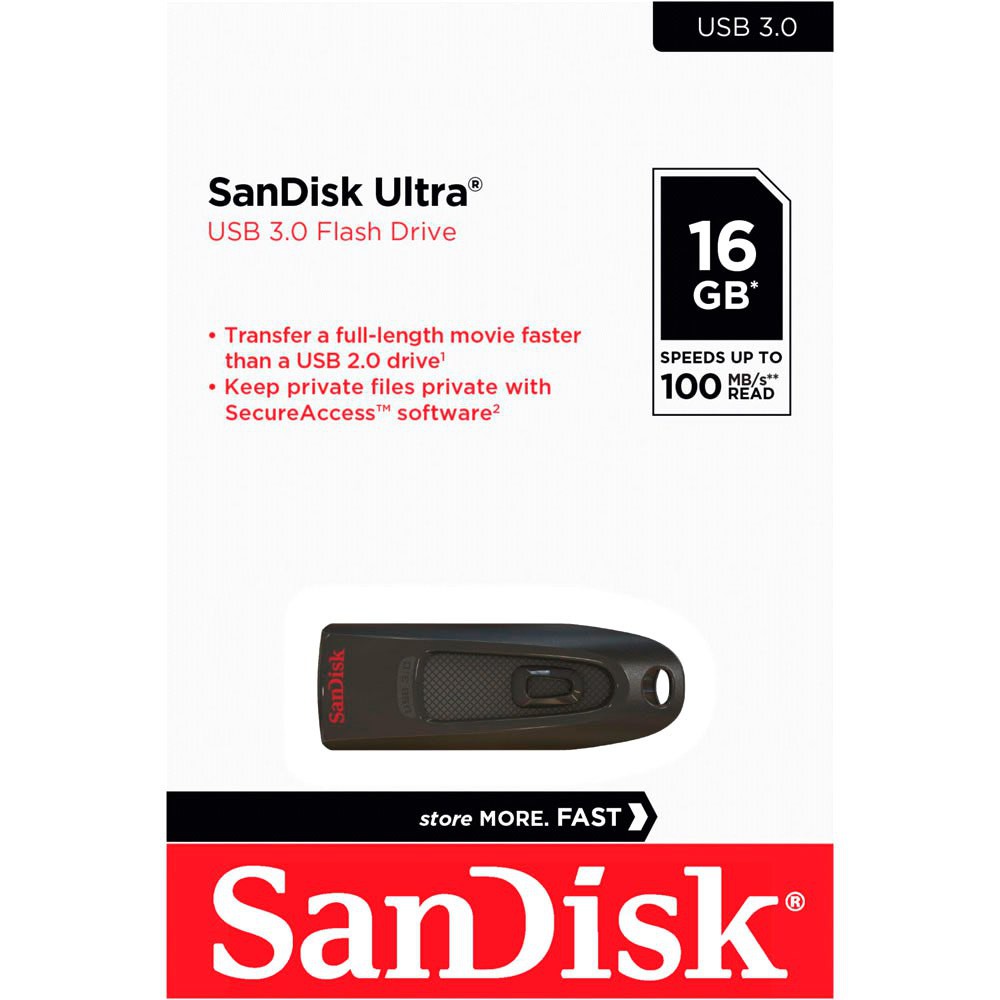 ภาพสินค้าSanDisk Ultra USB 3.0 16GB, USB3.0,อ่าน 100MB/s (SDCZ48-016G-U46, Black) จากร้าน sandisk_thailand_officialshop บน Shopee ภาพที่ 1