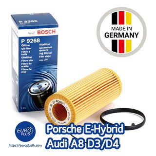 กรองน้ำมันเครื่อง Bosch Porsche Cayenne (958) Panamera (970) E-Hybird Audi A8 D3 D4 Q5 3.0 A7 A5 958 107 222 00)