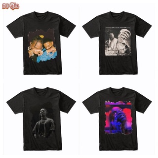 เสื้อยืดสตาร์ยุโรปและอเมริกา21 สินค้าเดิม/เสื้อยืดโอเวอร์ไซส์/Rapper/Travis Scott^TS 2Pac/ผ้าฝ้าย 100% Oversize SML ดำ&amp;ข