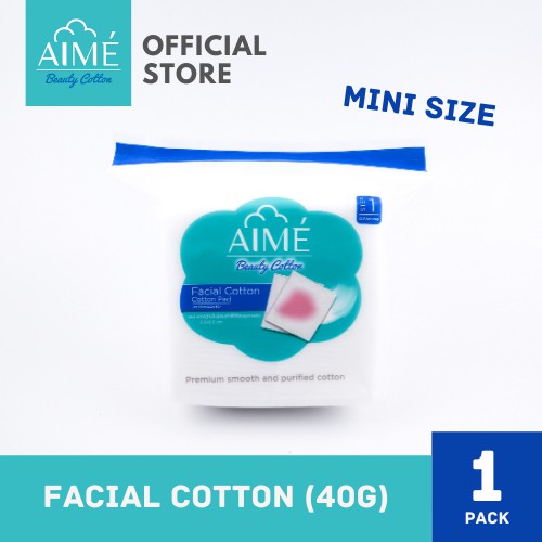 aime-facial-cotton-pad-40g-เอเม่-สำลีแผ่นทำความสะอาดผิวหน้าห่อเล็ก-travel-size-แพ็ค-1-ห่อ-70-แผ่น-ห่อ