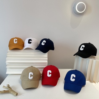 หมวกเบสบอล ผ้าฝ้าย พิมพ์ลายตัวอักษร C แฟชั่นฤดูร้อน สําหรับเด็กผู้ชาย และเด็กผู้หญิง