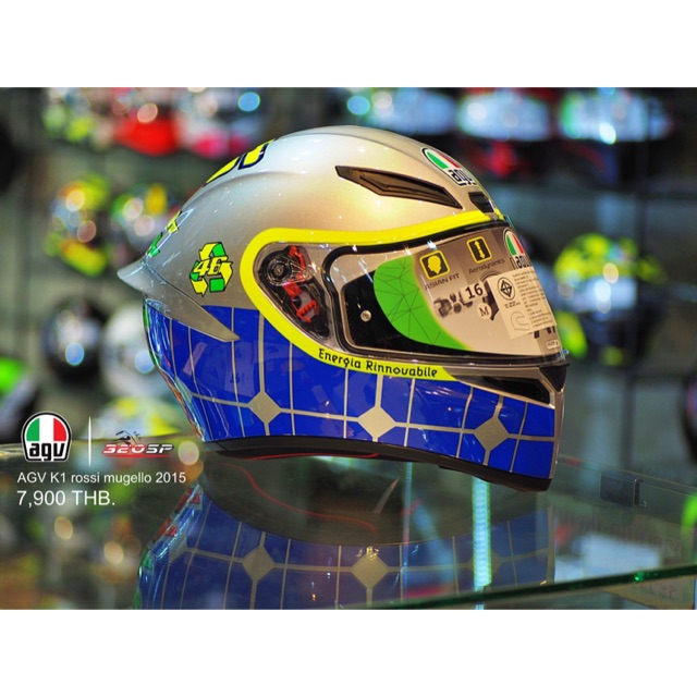 แถมฟรี-แผ่นกันฝ้า-pinlock-ตรงรุ่น-หมวกกันน็อค-agv-k1-16-rossi-mugello-2015ส่งฟรี