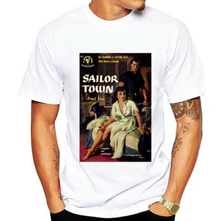 เสื้อยืดพิมพ์ลายแฟชั่น เสื้อยืดแขนสั้นลําลอง พิมพ์ลาย Sailor Town Pulp Fiction Hangover Pinup Boat 50s สไตล์วินเทจ แฟชั่