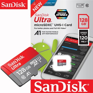 Sandisk Ultra Micro SDCard 16GB/32GB/64GB/128GB Class10 A1 (SDSQUAR) เมมโมรี่การ์ด โทรศัพท์ มือถือ แท๊บเล็ต