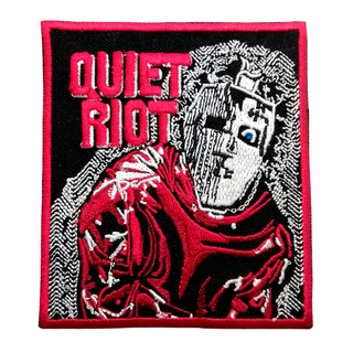 Quiet Riot ตัวรีดติดเสื้อ หมวก กระเป๋า แจ๊คเก็ตยีนส์ Hipster Embroidered Iron on Patch  DIY