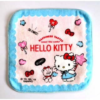 ผ้าเช็ดหน้าเนื้อนุ่ม Hello Kitty ลายลิขสิทธิ์แท้จาก Sanrio นำเข้าจากประเทศญี่ปุ่น