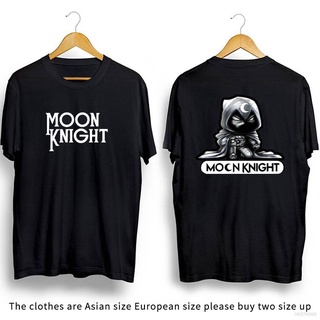 เสื้อยืดคอกลม พิมพ์ลาย Marvel Moon Knight Essential น่ารัก สําหรับผู้ชาย และผู้หญิง มีสีดํา สีขาว