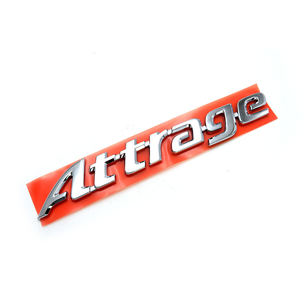 โลโก้-attrage-ติดฝากระโปรงท้าย-สีโครเมียม-แท้-mitsubishi-attrage-sedan-ปี-2012-2019