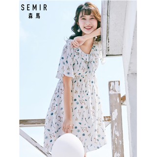 ‼️SALE‼️พร้อมส่ง SEMIR 2019 Summer Flower V Neck Short Sleeve Dress