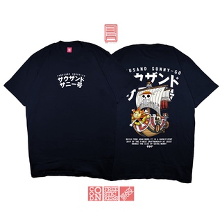 เสื้อยืด พิมพ์ลายการ์ตูนอนิเมะวันพีช THOUSAND SUNNY STRAW HAT PIRATES LUFFY สไตล์ญี่ปุ่น