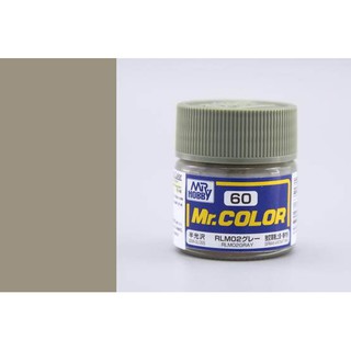 สีสูตรทินเนอร์ Mr.Hobby สีกันเซ่ C60 RLM02 Gray Semi-Gloss 10ml