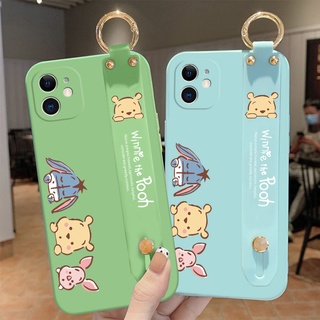 สําหรับ Samsung Galaxy A54 A34 A24 A14 5G A04E เคสโทรศัพท์มือถือ ซิลิโคน กันกระแทก ลายการ์ตูนวินนี่ เดอะ พูห์น่ารัก พร้อมสายคล้องข้อมือ