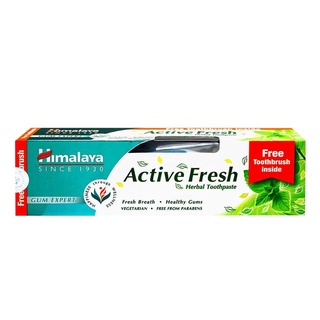 **ฟรีแปรงสีฟัน แท้100% Himalaya Active Fresh Gel Toothpaste 100 g หิมาลายา สูตรลมหายใจหอมสดชื่น
