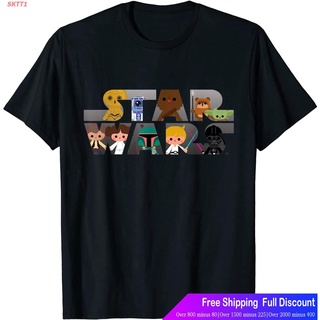 เสื้อยืดโอเวอร์ไซส์SKTT1 เสื้อยืดผู้ชายและผู้หญิง Star Wars Logo Kawaii Multi-Character Family Suit T-Shirt Popular T-sh