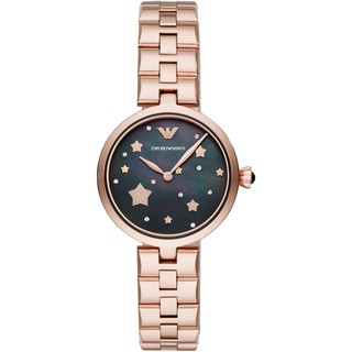 นาฬิกาข้อมือผู้หนาฬิกาข้อมือผู้หญิง ARMAญิง ARMANI Glossy Black Mother of Pearl Dial Black Bracelet Ladies Watch AR11197
