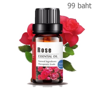 100% Rose Essential oil 10 ml. น้ำมันหอมระเหยกุหลาบ - น้ำมันหอมอโรม่า สกัดจากธรรมชาติ น้ำมันหอมธรรมชาติแท้