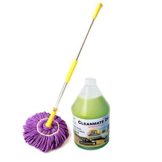 Cleanmate24 ชุดสุดคุ้ม! ทำความสะอาดบ้าน ไม้ถูพื้นทอนาโด+น้ำยาดันฝุ่น 1ml.