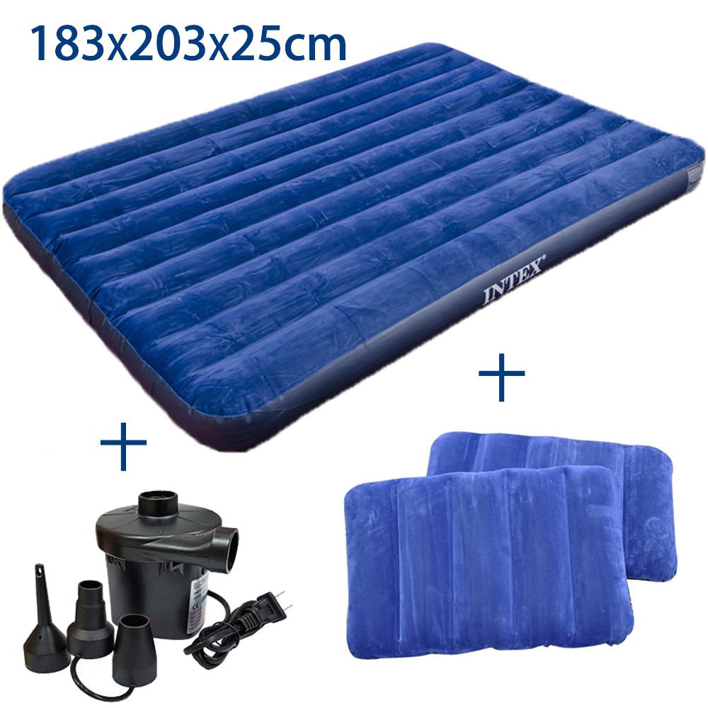 intex-airbed-3set-ที่นอนสูบลม-ที่นอนเป่าลม-หมอน-ที่สูบลม-ขนาด6ฟุต-พร้อมปั๊มลมไฟฟ้า-สามารถนอนได้-3คน-ใช้ได้ทั้งรถและบ้าน