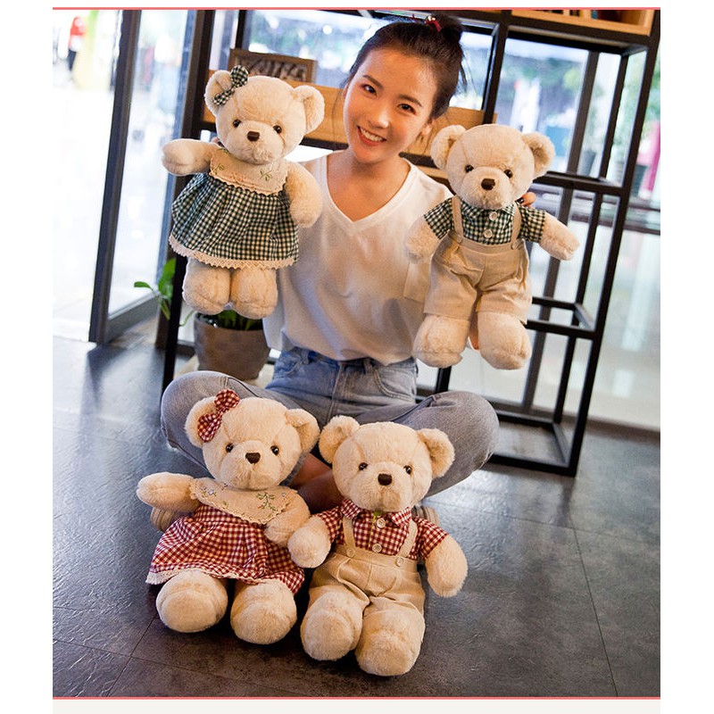 ตุ๊กตาหมีคู่รัก-ตุ๊กตาหมีน่ารัก-ขนาด40cm-teddy-bear-ขนาด-40cm-ใช้มอบในโอกาสพิเศษเป็นของขวัญ