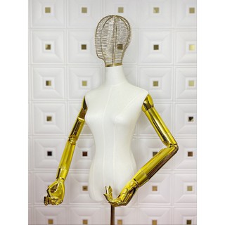 ภาพขนาดย่อของภาพหน้าปกสินค้าหุ่นโชว์ หุ่นโชว์เสื้อผ้า -N6 หัวลวดเหล็กทอง งานผ้าดิบ จากร้าน amoresaca_dgn2 บน Shopee ภาพที่ 2