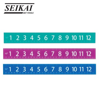 SEIKAI ไม้บรรทัดอะคริลิค 33 cm. ไม้บรรทัดพกพา ไม้บรรทัดวัดสเกล (Acrylic Ruler) 1 กล่อง