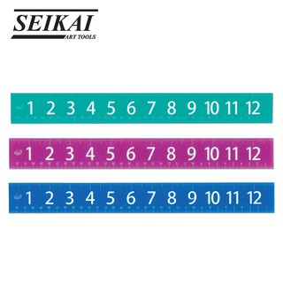 SEIKAI ไม้บรรทัดอะคริลิค 33 cm. ไม้บรรทัดพกพา ไม้บรรทัดวัดสเกล (Acrylic Ruler) 1 กล่อง