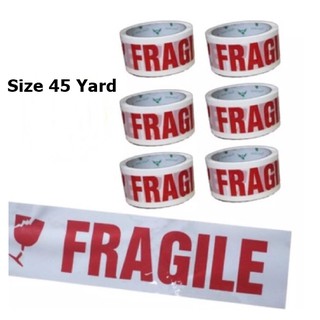 เทปพิมพ์โอพีพีติดกล่อง"ระวังแตก" FRAGILE ขนาด 2 นิ้ว x 45 หลา 1 ลัง 72 ม้วน