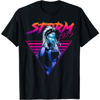 【100% cotton】100%cotton เสื้อยืดผู้ชาย Marvel X-Men Storm 80s Retro Triangle Gradient T-Shirt men เสื้อ ยืด ผู้ชาย คอกล