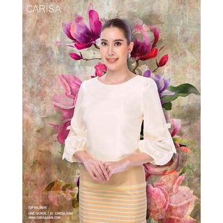 Carisa ชุดไทย เสื้อไทย ผ้าไหมแพรทิพย์ แต่งโบว์เล็กๆน่ารัก ตีเกล็ดเก็บทรงสวย ซับในเนื้อนุ่ม ซิปหลัง [5696]