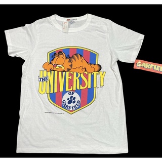 เสื้อยืด พิมพ์ลาย Nwt Clical The University Of Garfield Single Stitch สําหรับผู้ชายS-5XL