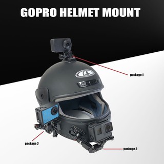 ภาพหน้าปกสินค้าชุดอุปกรณ์ ติดหมวก ติดถัง ยึดรถจักยานยนต์ รถยนต์ GOPRO Accessories Action Camera Helmet Mount 3M ซึ่งคุณอาจชอบสินค้านี้