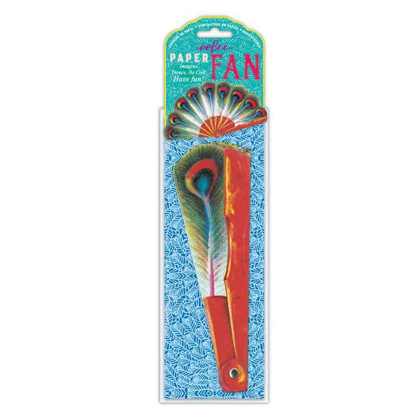 eeBoo Peacock Paper Fan พัดกระดาษพับได้ ลายหางนกยูง | Shopee Thailand