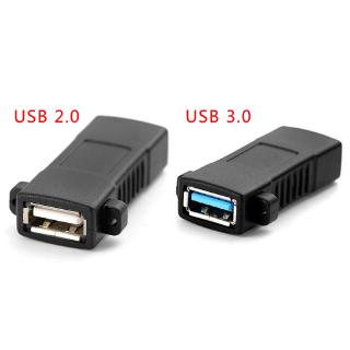 Cre 1 ชิ้น Standard USB 2.0 3.0 Female to Female Socket Panel Mount อะแดปเตอร์เชื่อมต่อ