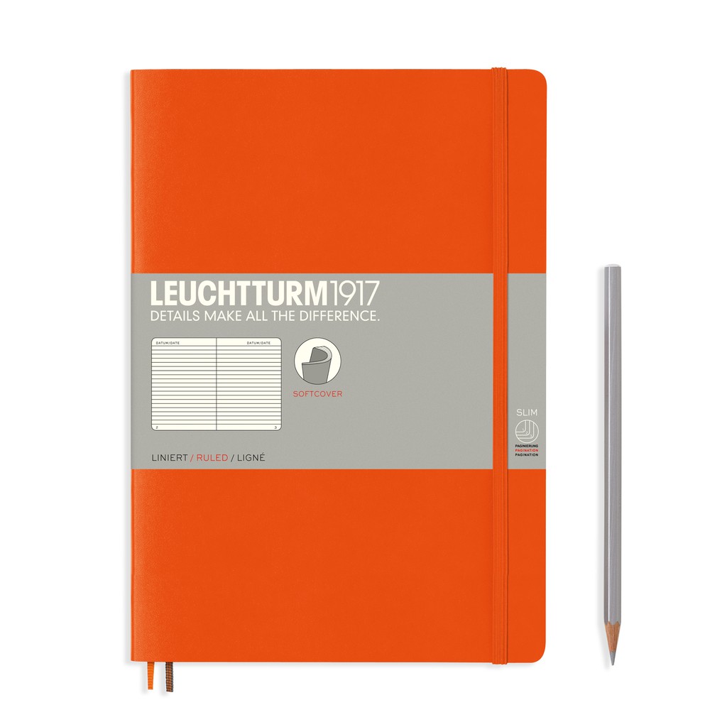 ภาพหน้าปกสินค้าLeuchtturm1917 Softcover Notebooks "Orange" สมุดโน๊ต Leuchtturm1917 ปกอ่อน สีส้ม