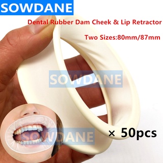 50pcs Dental Disposable Rubber Mouth Opener Oral Cheek Expanders Retractor Rubber Dam Mouth Opener Oral Hygiene