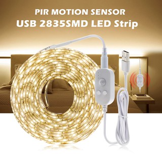 สินค้า DC5V USB Led Strip Light PIR Motion LED Backlight TV Kitchen Strip White Warm White Waterproof Sensor Light Strip 3 Brightness Adjustable