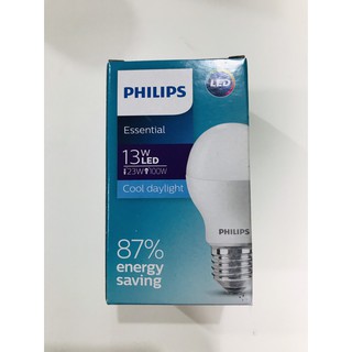 หลอดไฟ LED Bulb PHILIPS  E27 13วัตต์ สีขาว จำนวน 1หลอด