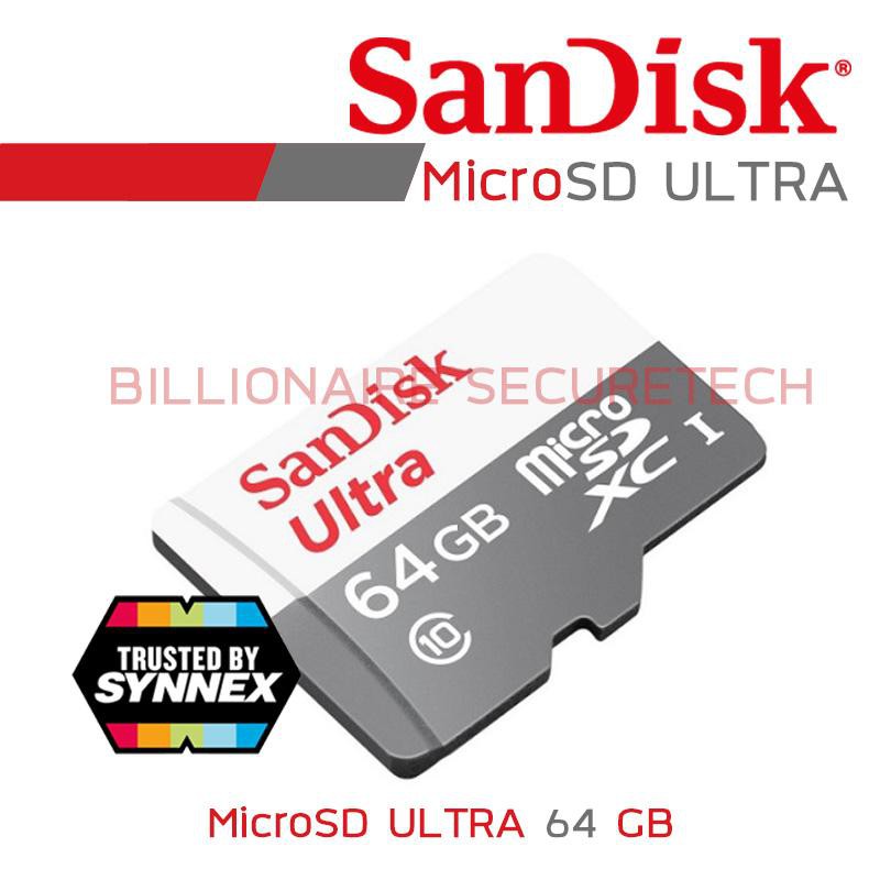 ภาพสินค้าSANDISK ULTRA MicroSD Card SDSQUNS_064G_GN3MN : 64 GB (BY SYNNEX) Class 10 จากร้าน billionaire_securetech บน Shopee ภาพที่ 1