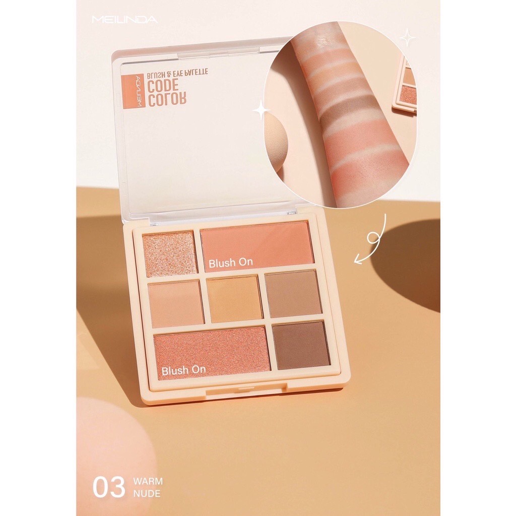 (1ชิ้น) MC3111 Meilinda Color Code Blush & Eye Palette คัลเลอร์โค๊ดบรัช