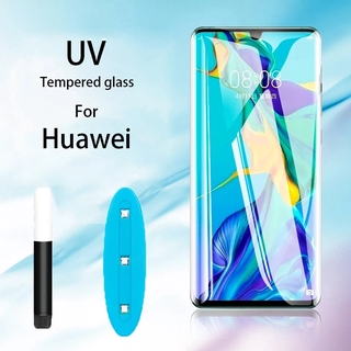 ฟิล์มกระจกนิรภัยกันรอยหน้าจอ UV แบบโค้ง สําหรับ Huawei Honor Magic 40 Pro Nova 11 10 9 Se P40 P30 Mate 50 40 30 20 Pro Plus