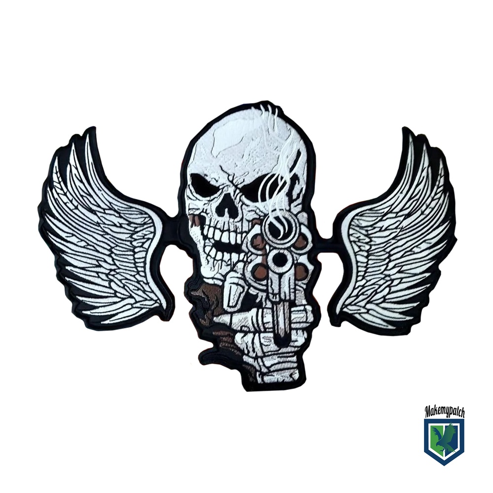 Skull Angel Gun Large Back Patch for Custom Biker Vest | Shopee Thailand