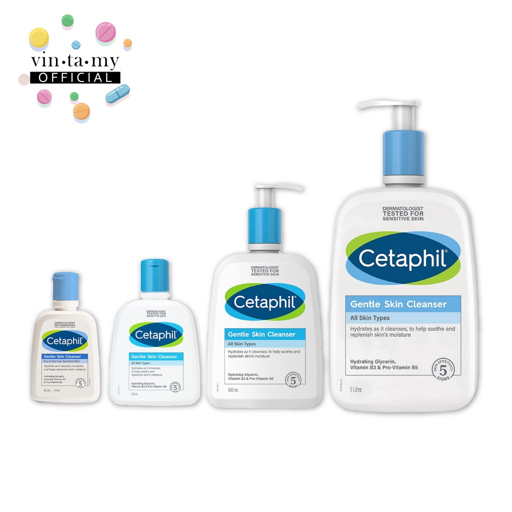 ใหม่ New Package Cetaphil(เซตาฟิล) Gentle Skin Cleanser ขนาด 125, 250