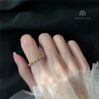 Simple Temperament Index Finger Ring Exquisite Fashion Leaf Ring Ladies Korean Jewelry